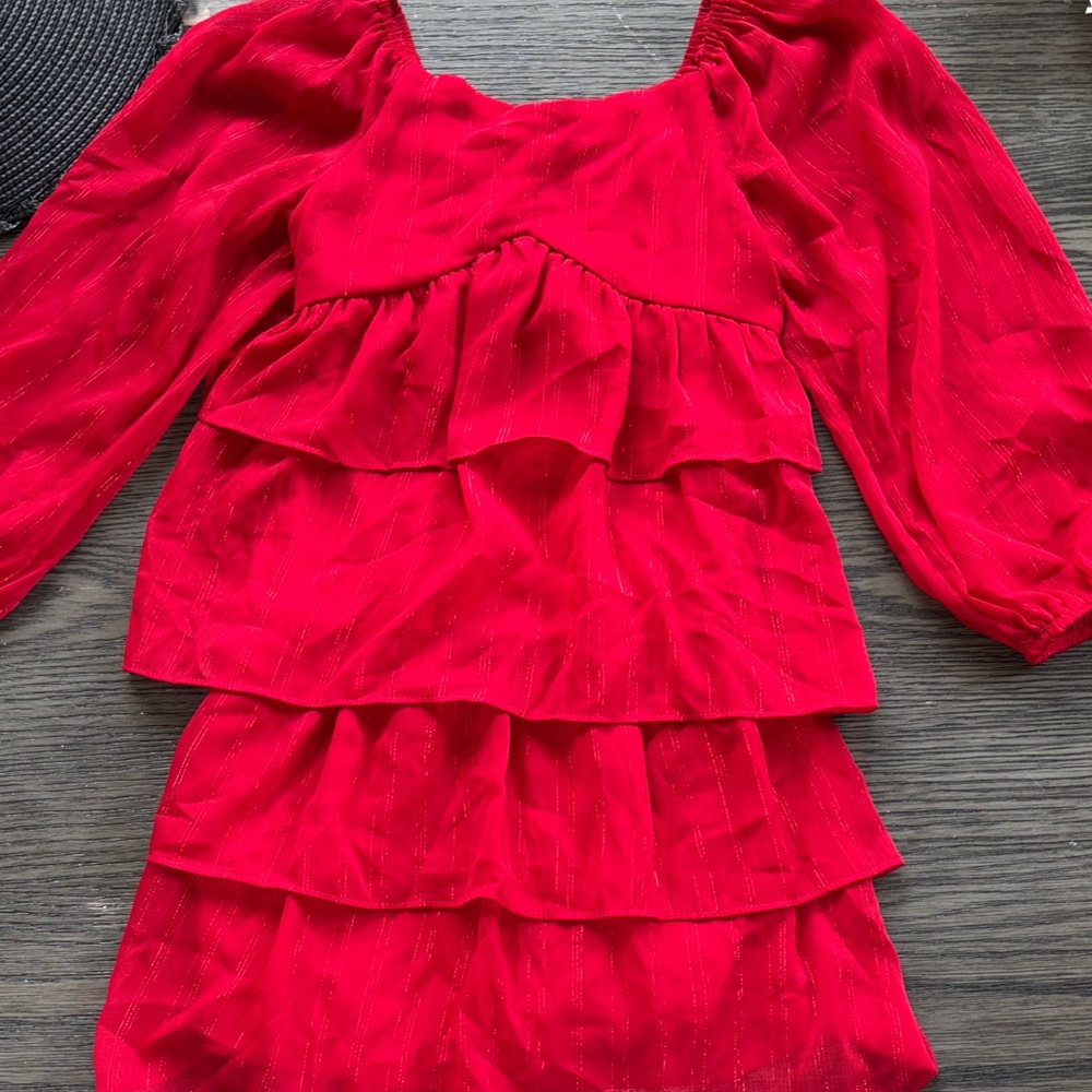 NWT Red Ruffled Kids Dress